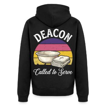Diacre religieux de l’Église appelé à servir - Veste à capuche bio Premium Unisexe - noir - Dos - Nico (187cm)