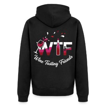 Wine Tasting Friends Graphic - Unisex Premium Organic Zip Hoodie - black - Back - Nico (187cm)
