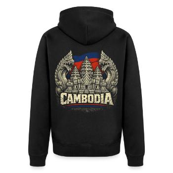 Cambodge Cambodge Cambodgiens - Veste à capuche bio Premium Unisexe - noir - Dos - Nico (187cm)