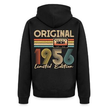 70th birthday, 70 years, original 1956 - Unisex Premium Organic Zip Hoodie - black - Back - Nico (187cm)