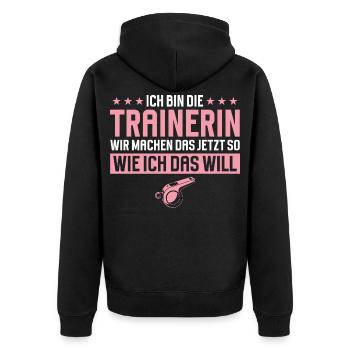 Entraîneur : cadeau amusant Sport Fitness Déclaration - Veste à capuche bio Premium Unisexe - noir - Dos - Nico (187cm)