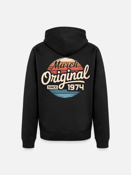 Legendary since march 1974 - Unisex Premium Organic Zip Hoodie - black