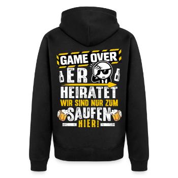 Bachelor Party Men T-Shirt Bachelor Party Rumbling - Unisex Premium Organic Zip Hoodie - black - Back - Nico (187cm)