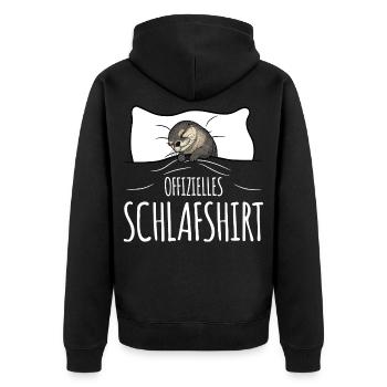 Otter Sleeping Shirt blanc - Veste à capuche bio Premium Unisexe - noir - Dos - Nico (187cm)