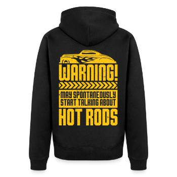 Le vieil Sammler commence à parler des hot rods - Veste à capuche bio Premium Unisexe - noir - Dos - Nico (187cm)