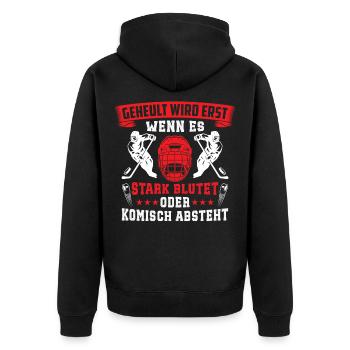 Eishockey - Unisex Premium Organic Zip Hoodie - black - Back - Nico (187cm)