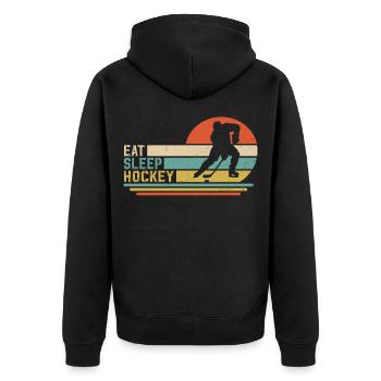 Eishockey Hockey  - Unisex Premium Organic Zip Hoodie - black - Back - Nico (187cm)