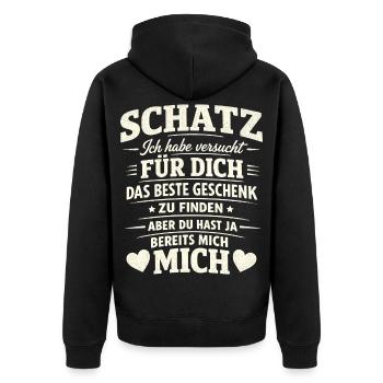 Irony Couple Sarcastic Gift - Unisex Premium Organic Zip Hoodie - black - Back - Nico (187cm)