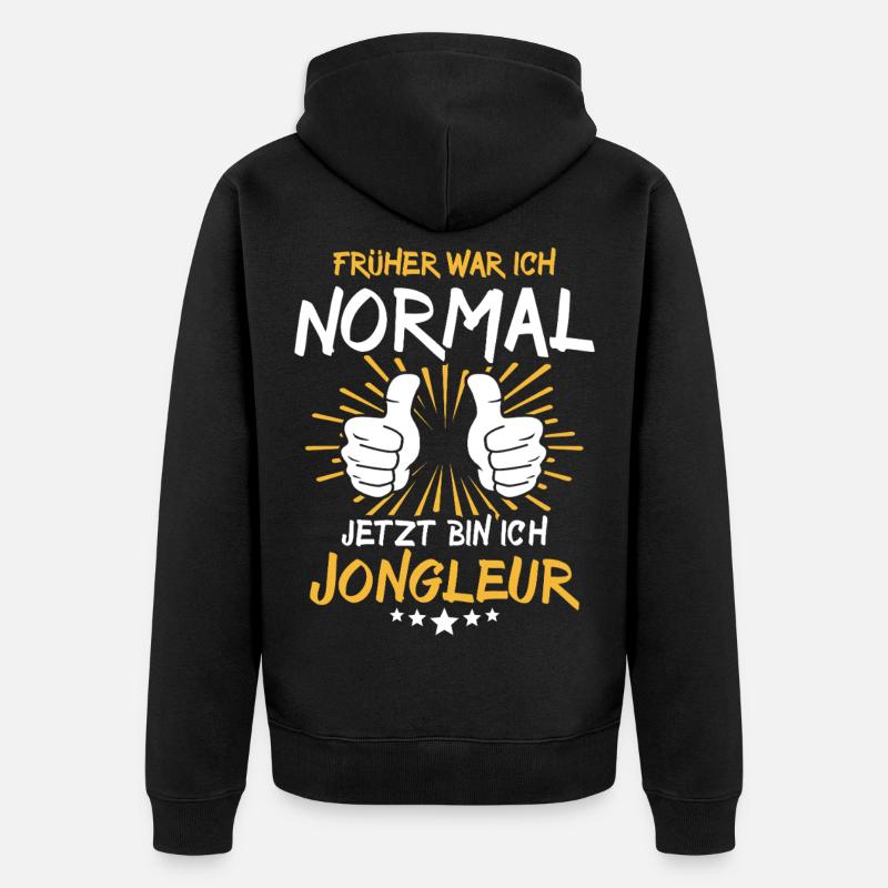 Jongleur Spruch - Unisex Premium Bio Zip Hoodie - Schwarz