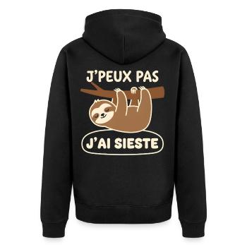 Sieste du paresseux - Veste à capuche bio Premium Unisexe - noir - Dos - Nico (187cm)