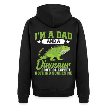  Lizard Hunter Tools Reptile Hunting Equipment - Unisex Premium Organic Zip Hoodie - black - Back - Nico (187cm)