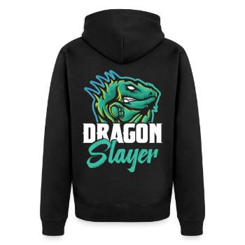 Équipement de chasse aux reptiles Chasseur de dragons Iguane lézard - Veste à capuche bio Premium Unisexe - noir - Dos - Nico (187cm)