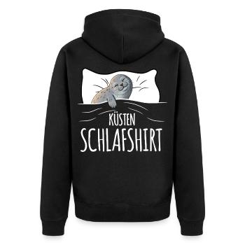 Coastal Sleep Shirt - Unisex Premium Organic Zip Hoodie - black - Back - Nico (187cm)