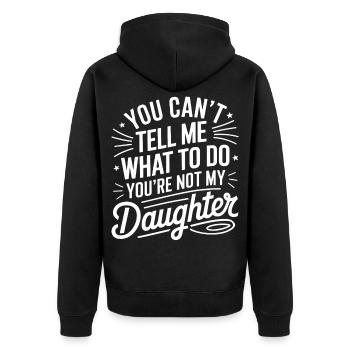 You can't tell me - Unisex Premium Organic Zip Hoodie - black - Back - Nico (187cm)