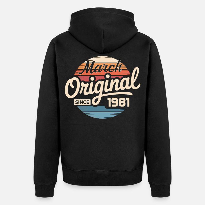 Légendaire depuis mars 1981 - Veste à capuche bio Premium Unisexe - noir