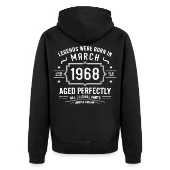 Légendaire depuis mars 58 1968 Anniversaire mars 1968 - Veste à capuche bio Premium Unisexe - noir - Dos - Nico (187cm)