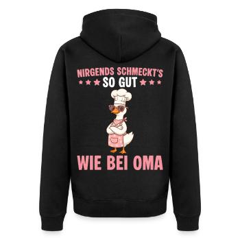 Grand-mère Cuisinière Oie Fête des Mères - Veste à capuche bio Premium Unisexe - noir - Dos - Nico (187cm)