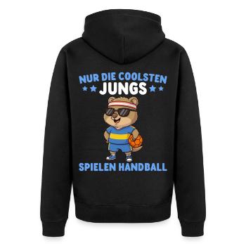 Quokka Les gars les plus cool jouent au handball - Veste à capuche bio Premium Unisexe - noir - Dos - Nico (187cm)