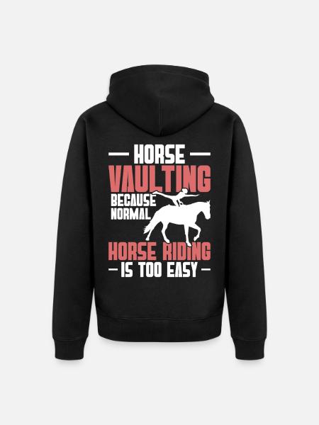 Pferdesprung Mädchen Pferdegymnastik Lungenpferd - Unisex Premium Bio Zip Hoodie - Schwarz
