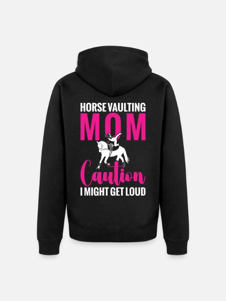 Pferdesprung-Mutter Künstlerische Reiter-Lunger - Unisex Premium Bio Zip Hoodie - Schwarz