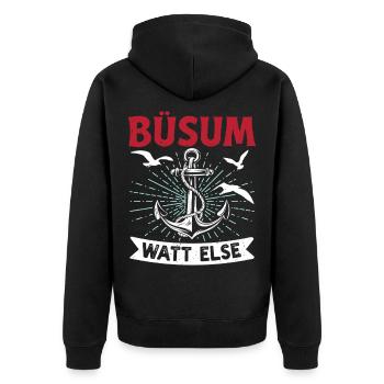 Vacances à la mer du Nord BÜSUM WATT AUTREMENT DRÔLE - Veste à capuche bio Premium Unisexe - noir - Dos - Nico (187cm)