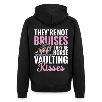 Saut à cheval Kisses Équitation équestre - Veste à capuche bio Premium Unisexe - noir - Dos - Nico (187cm)