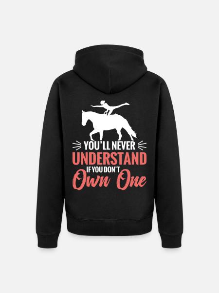 Pferdespringer, Reitpferd, Pferdeliebhaber, Pferd - Unisex Premium Bio Zip Hoodie - Schwarz