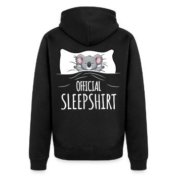 Koala Sleepshirt - Unisex Premium Bio Zip Hoodie - Schwarz - Hinten - Nico (187cm)