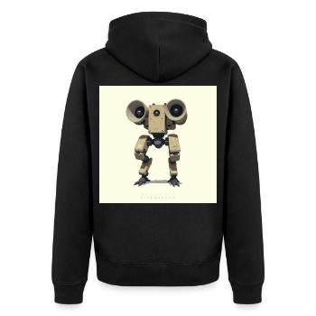 OBM_Eigenbraun - Unisex Premium Bio Zip Hoodie - Schwarz - Hinten - Nico (187cm)