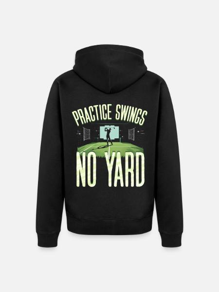 Golfsimulator Practice Swings No Yard - Unisex Premium Bio Zip Hoodie - Schwarz
