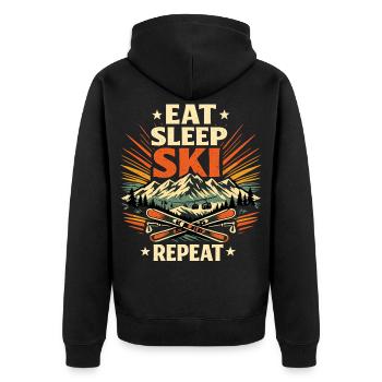Un Bonus de ski Manger Sommeil Répé - Veste à capuche bio Premium Unisexe - noir - Dos - Nico (187cm)