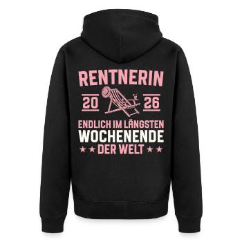 Retraite du plus long week-end 2026 - Veste à capuche bio Premium Unisexe - noir - Dos - Nico (187cm)