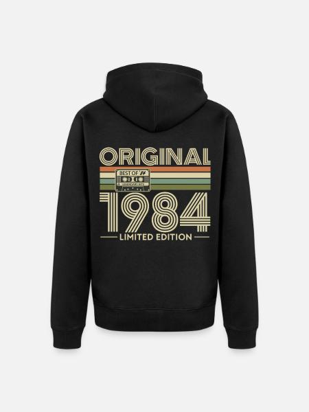 Original 1984 Limited Edition Retro - Unisex Premium Organic Zip Hoodie - black