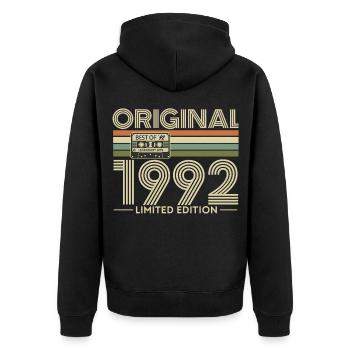 Original 1992 Édition Limitée Rétro - Veste à capuche bio Premium Unisexe - noir - Dos - Nico (187cm)