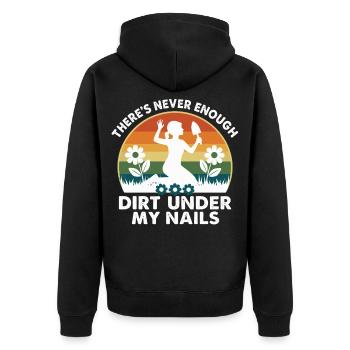 Gartenliebe Hobbygärtner - Unisex Premium Bio Zip Hoodie - Schwarz - Hinten - Nico (187cm)
