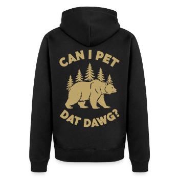Can I Pet Dat Dawg, Hiking, Hiking - Unisex Premium Organic Zip Hoodie - black - Back - Nico (187cm)