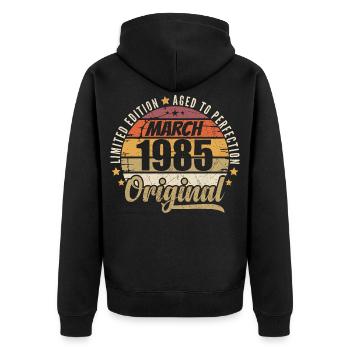 41. Anniversary 41 Years Limited Edition March 1985 - Unisex Premium Organic Zip Hoodie - black - Back - Nico (187cm)