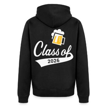 Promotion 2026 (Promotion diplômée / Bière / 2C NEG) - Veste à capuche bio Premium Unisexe - noir - Dos - Nico (187cm)