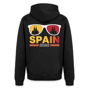 Vacances à Barcelone, Espagne, 2026 à la Sagrada Familia - Veste à capuche bio Premium Unisexe - noir - Dos - Nico (187cm)