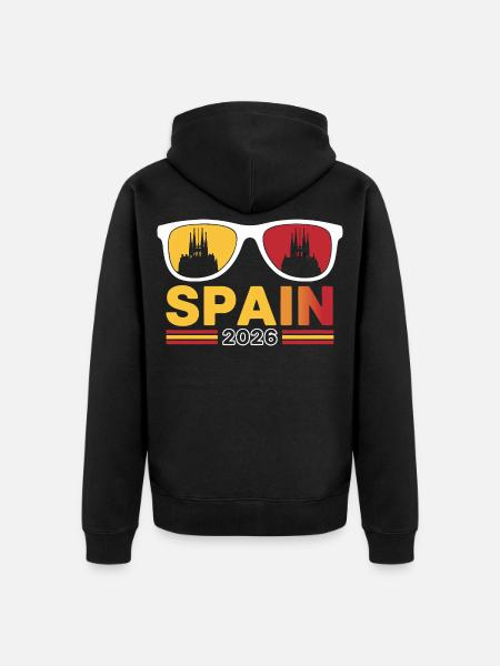 Barcelona Spanien Urlaub 2026 - Unisex Premium Bio Zip Hoodie - Schwarz