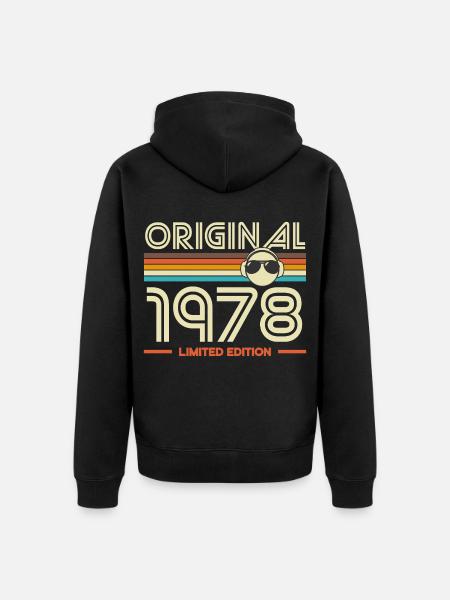 Original 1978 Limited Edition Retro - Unisex Premium Organic Zip Hoodie - black