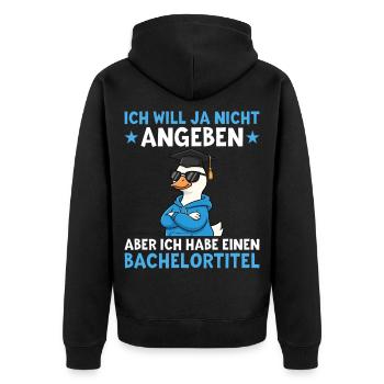 Licence Goose, Chapeau de Docteur Diplôme de Licence - Veste à capuche bio Premium Unisexe - noir - Dos - Nico (187cm)
