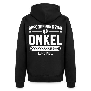 Annonce de la grossesse de mon oncle 2027 - Veste à capuche bio Premium Unisexe - noir - Dos - Nico (187cm)