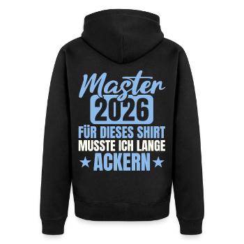 Master 2026 Bestanden Studium Abschluss Geschenk - Unisex Premium Bio Zip Hoodie - Schwarz - Hinten - Nico (187cm)