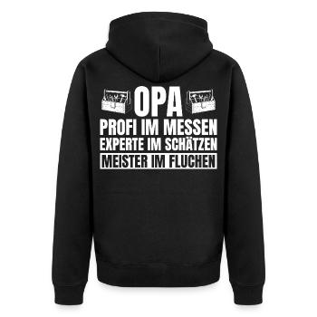 Grandpa Repairs Everything Handyman Gift - Unisex Premium Organic Zip Hoodie - black - Back - Nico (187cm)