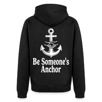 Soyez l’ancre de quelqu’un pour le soutien et la confiance en vous - Veste à capuche bio Premium Unisexe - noir - Dos - Nico (187cm)