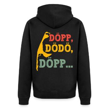 Nordsee Urlaub DÖPP DÖDÖ DÖPP ... Sylt Lustiges - Unisex Premium Bio Zip Hoodie - Schwarz - Hinten - Nico (187cm)