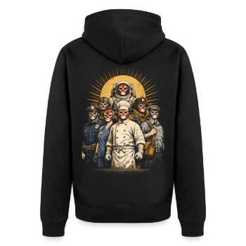Lucha Libre Luchador - Unisex Premium Bio Zip Hoodie - Schwarz - Hinten - Nico (187cm)
