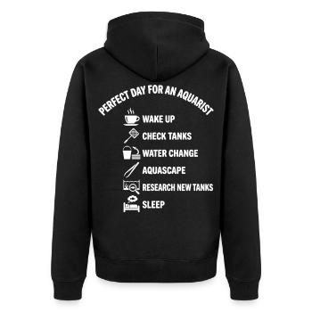 Aquarium Day For An Aquarist Fish Tank - Unisex Premium Organic Zip Hoodie - black - Back - Nico (187cm)