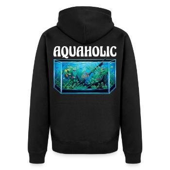 Aquarium Aquaholic Fish Tank Lover - Unisex Premium Organic Zip Hoodie - black - Back - Nico (187cm)